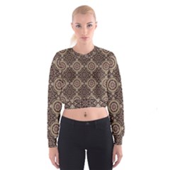 Oriental Pattern Cropped Sweatshirt by ValentinaDesign