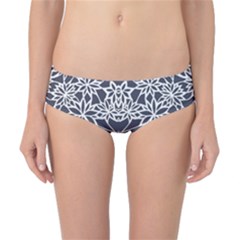 Blue White Lace Flower Floral Star Classic Bikini Bottoms by Mariart