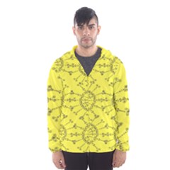 Yellow Flower Floral Circle Sexy Hooded Wind Breaker (men)
