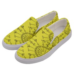 Yellow Flower Floral Circle Sexy Men s Canvas Slip Ons by Mariart