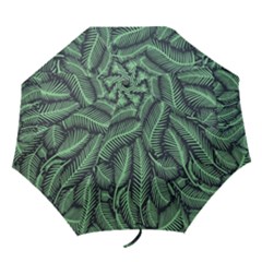 Coconut Leaves Summer Green Folding Umbrellas by Mariart