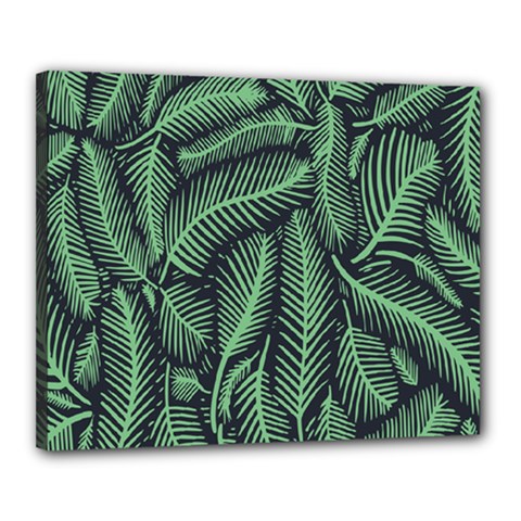 Coconut Leaves Summer Green Canvas 20  X 16  by Mariart