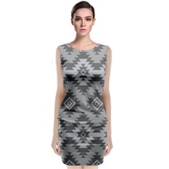 Triangle Wave Chevron Grey Sign Star Classic Sleeveless Midi Dress by Mariart