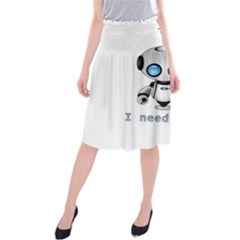 Cute Robot Midi Beach Skirt by Valentinaart