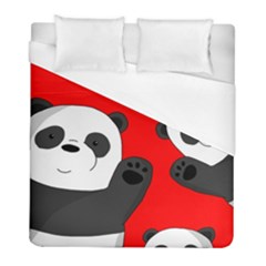 Cute Pandas Duvet Cover (full/ Double Size) by Valentinaart