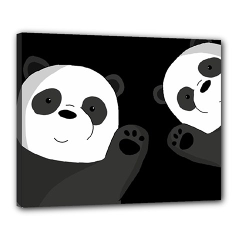 Cute Pandas Canvas 20  X 16  by Valentinaart