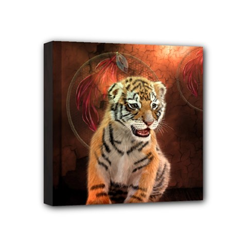 Cute Little Tiger Baby Mini Canvas 4  X 4  by FantasyWorld7