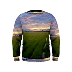 Landscape Sunset Sky Sun Alpha Kids  Sweatshirt by Nexatart