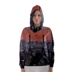 Paris France French Eiffel Tower Hooded Wind Breaker (women) by Nexatart