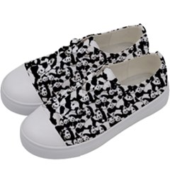 Panda Pattern Kids  Low Top Canvas Sneakers by Valentinaart