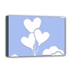 Clouds Sky Air Balloons Heart Blue Deluxe Canvas 18  x 12  