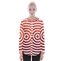 Concentric Red Rings Background Womens Long Sleeve Shirt