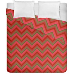 Background Retro Red Zigzag Duvet Cover Double Side (california King Size)