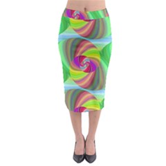 Seamless Pattern Twirl Spiral Midi Pencil Skirt