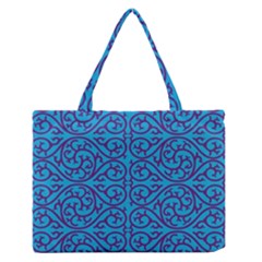 Monogram Blue Purple Background Zipper Medium Tote Bag by Nexatart