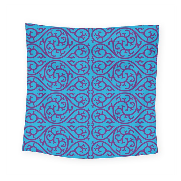 Monogram Blue Purple Background Square Tapestry (Small)