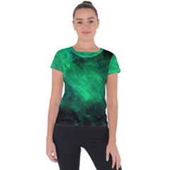 Green Space All Universe Cosmos Galaxy Short Sleeve Sports Top 