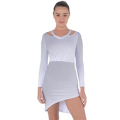 White Background Abstract Light Asymmetric Cut-out Shift Dress by Nexatart