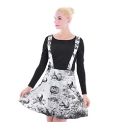 Vintage Halloween Pattern Suspender Skater Skirt by Valentinaart