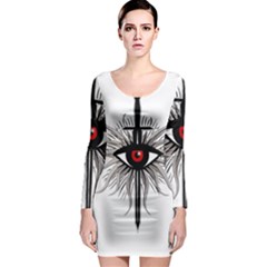 Inquisition Symbol Long Sleeve Bodycon Dress by Valentinaart