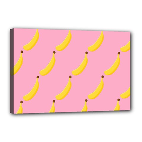Banana Fruit Yellow Pink Canvas 18  X 12 