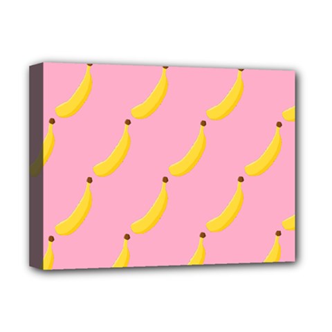 Banana Fruit Yellow Pink Deluxe Canvas 16  X 12   by Mariart