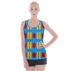 Ovals And Stripes Pattern                           Criss Cross Back Tank Top