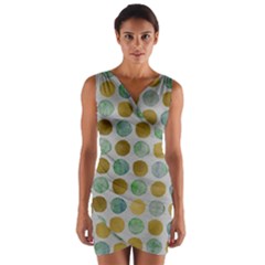 Green And Golden Dots Pattern                               Wrap Front Bodycon Dress by LalyLauraFLM