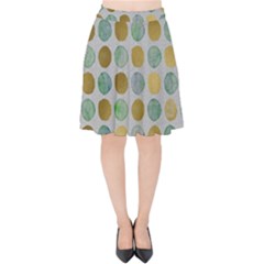 Green And Golden Dots Pattern                      Velvet High Waist Skirt by LalyLauraFLM
