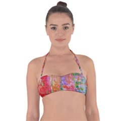 Colorful Watercolors Pattern                            Halter Bandeau Bikini Top by LalyLauraFLM