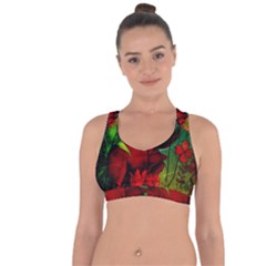 Flower Power, Wonderful Flowers, Vintage Design Cross String Back Sports Bra by FantasyWorld7