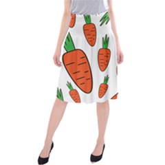 Fruit Vegetable Carrots Midi Beach Skirt by Mariart