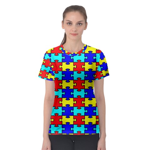 Game Puzzle Women s Sport Mesh Tee by Mariart