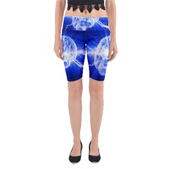 Lightning Brain Blue Yoga Cropped Leggings by Mariart