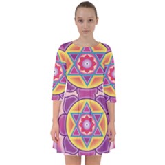 Kali Yantra Inverted Rainbow Smock Dress by Mariart