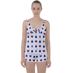 Playing Cards Hearts Diamonds Tie Front Two Piece Tankini by Mariart