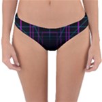 Retro Neon Grid Squares And Circle Pop Loop Motion Background Plaid Purple Reversible Hipster Bikini Bottoms