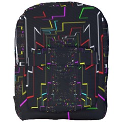 Seamless 3d Animation Digital Futuristic Tunnel Path Color Changing Geometric Electrical Line Zoomin Full Print Backpack by Mariart