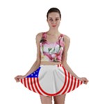 Stars Stripes Circle Red Blue Mini Skirt