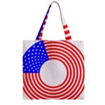 Stars Stripes Circle Red Blue Zipper Grocery Tote Bag