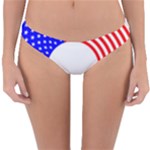 Stars Stripes Circle Red Blue Reversible Hipster Bikini Bottoms