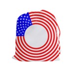 Stars Stripes Circle Red Blue Drawstring Pouches (Extra Large)