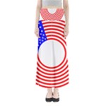 Stars Stripes Circle Red Blue Full Length Maxi Skirt