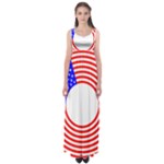 Stars Stripes Circle Red Blue Empire Waist Maxi Dress