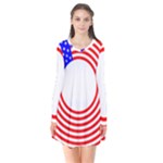 Stars Stripes Circle Red Blue Flare Dress