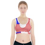 Stars Stripes Circle Red Blue Sports Bra With Pocket