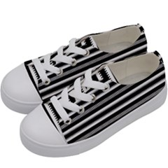 Tribal Stripes Black White Kids  Low Top Canvas Sneakers