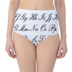 Alphabet Embassy Font High-waist Bikini Bottoms by Mariart