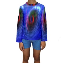 Black Hole Blue Space Galaxy Kids  Long Sleeve Swimwear by Mariart