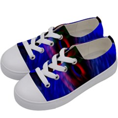 Black Hole Blue Space Galaxy Kids  Low Top Canvas Sneakers